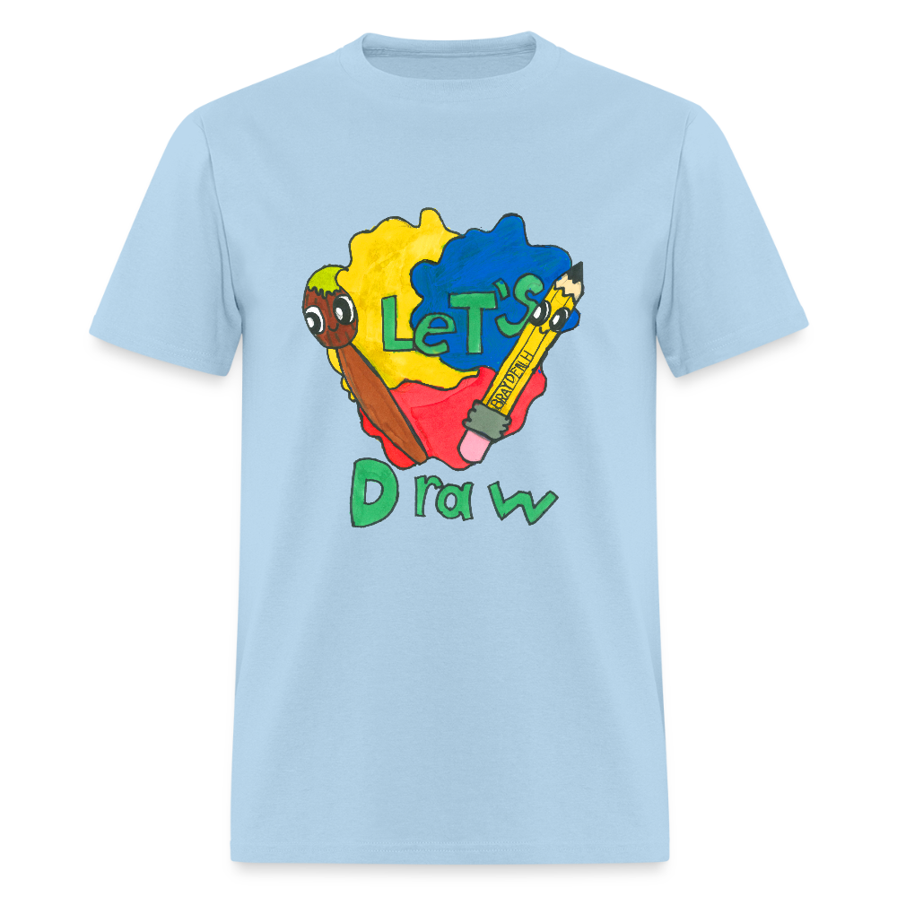 DC25 Brayden's "Let's Draw" T-shirt - powder blue