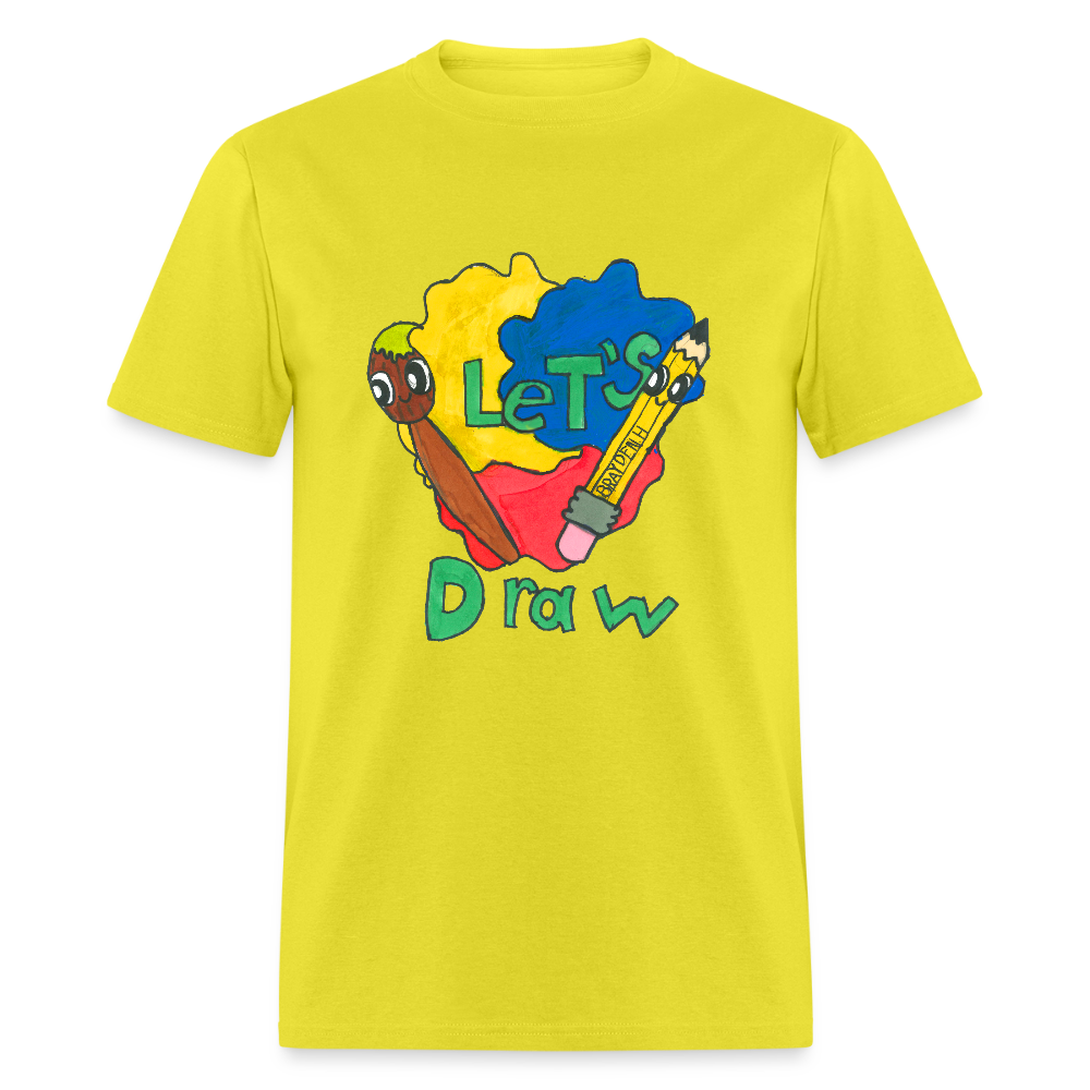 DC25 Brayden's "Let's Draw" T-shirt - yellow