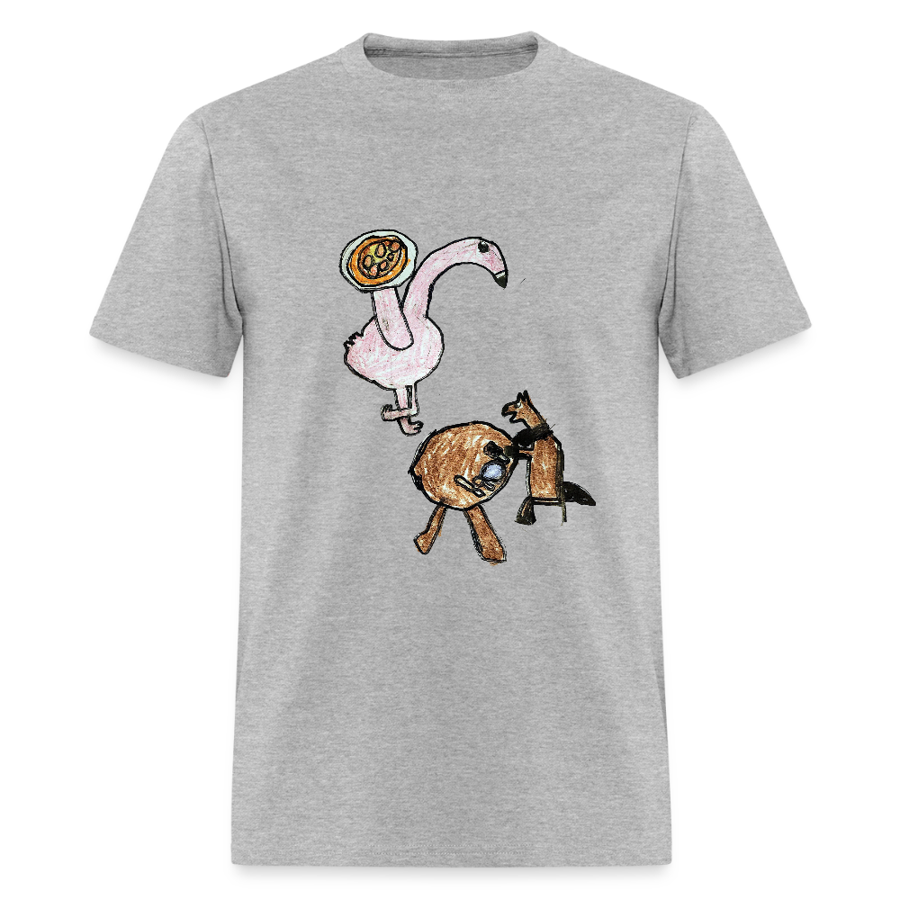 DC25 Evelyn's "Flamingo Pizzeria" T-Shirt - heather gray