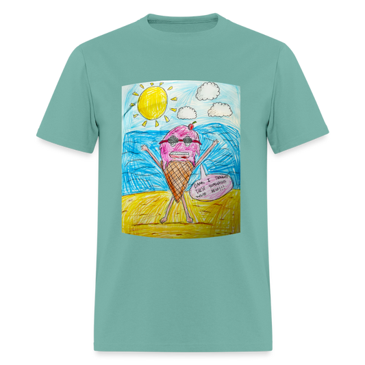 DC26 Peyton's "Ice Cream Sunglasses" T-shirt - aquatic