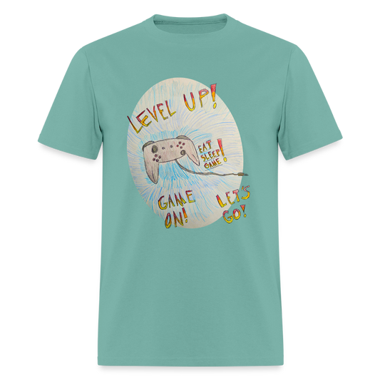 DC26 Axel's "Level Up!" T-shirt - aquatic
