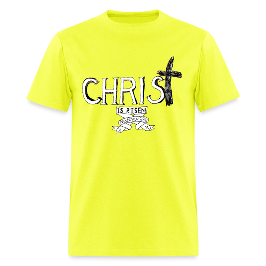 DC26 Parker's "Christ is Risen!" T-shirt - safety green