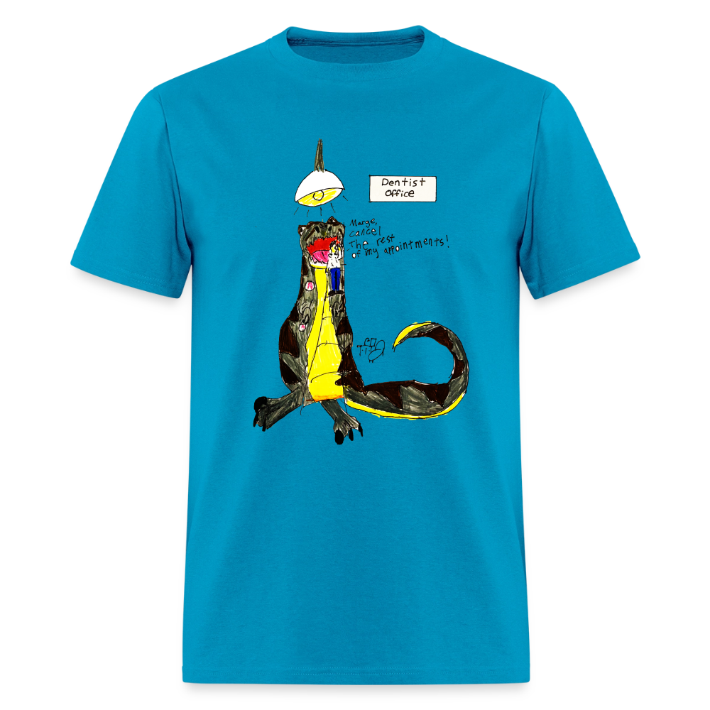 DC26 Callie's "Dino Dentist" T-shirt - turquoise