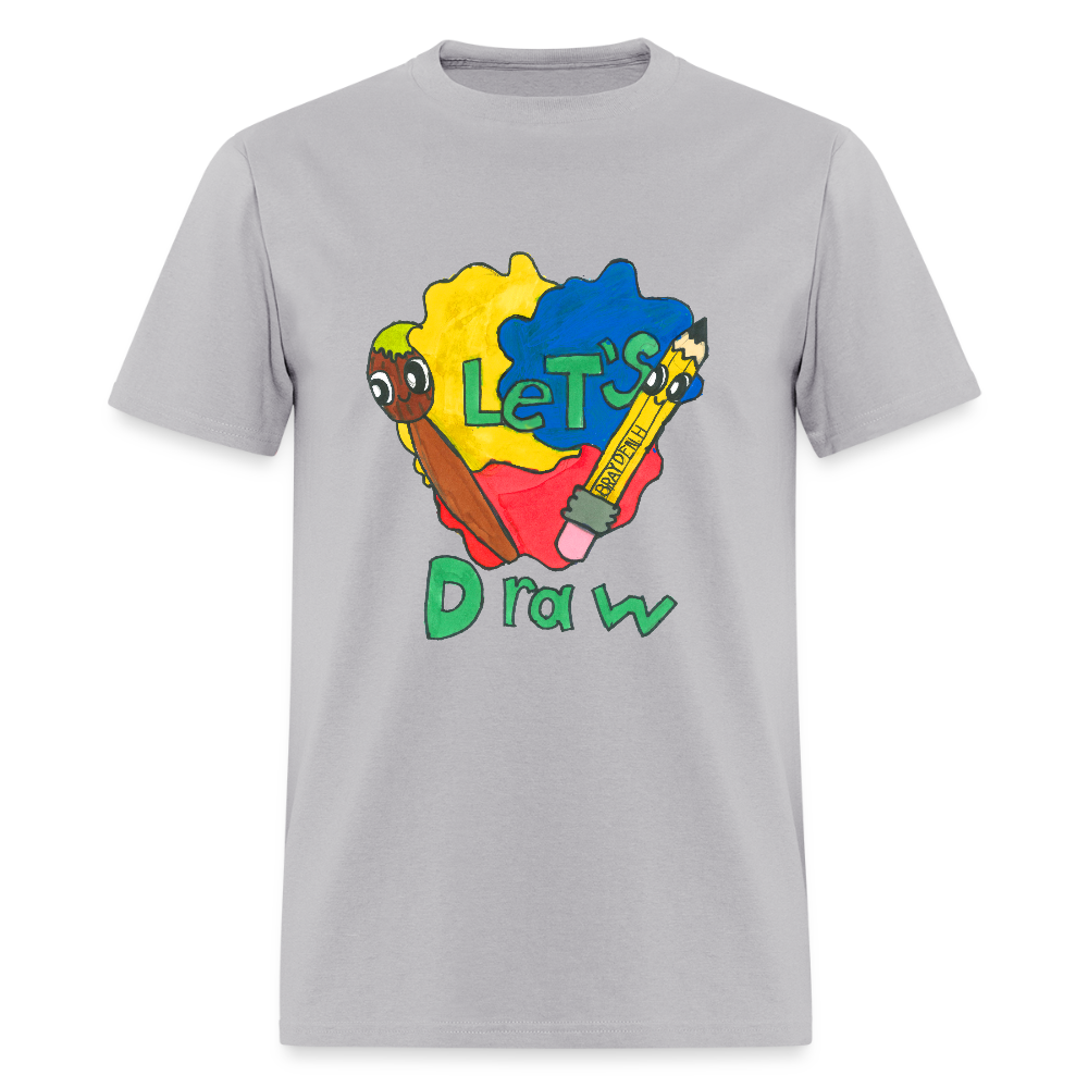 DC25 Brayden's "Let's Draw" T-shirt - gravel