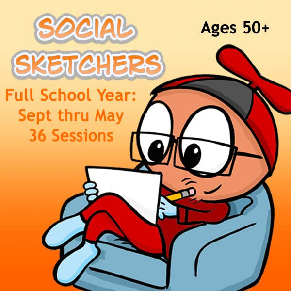 DC Social Sketchers (1-Full-School-Year Package) 36 Classes- Ages 50+ Basic Drawing