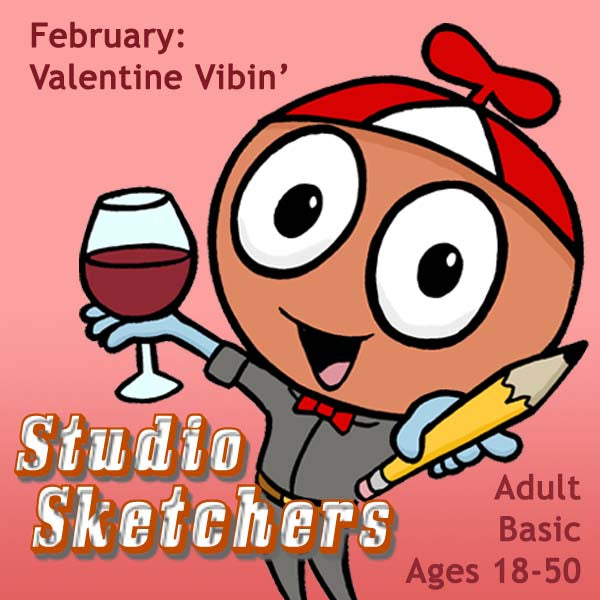 DC Studio Sketchers (Month 06) February Package (4 Classes-Adult): Valentine Vibes