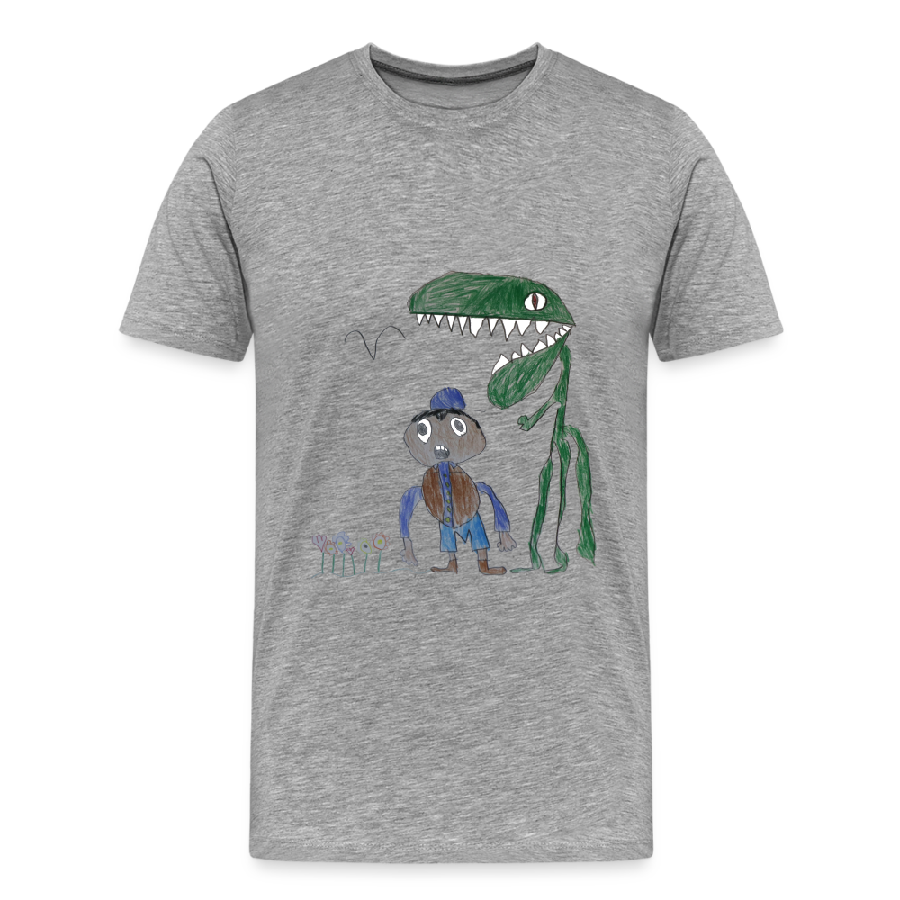 Elijah's Dino Dinner T-Shirt - heather gray