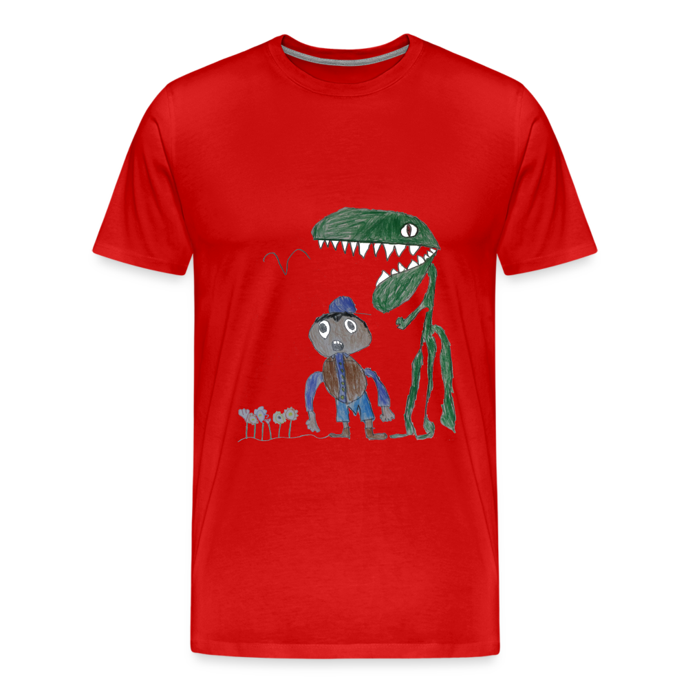 Elijah's Dino Dinner T-Shirt - red