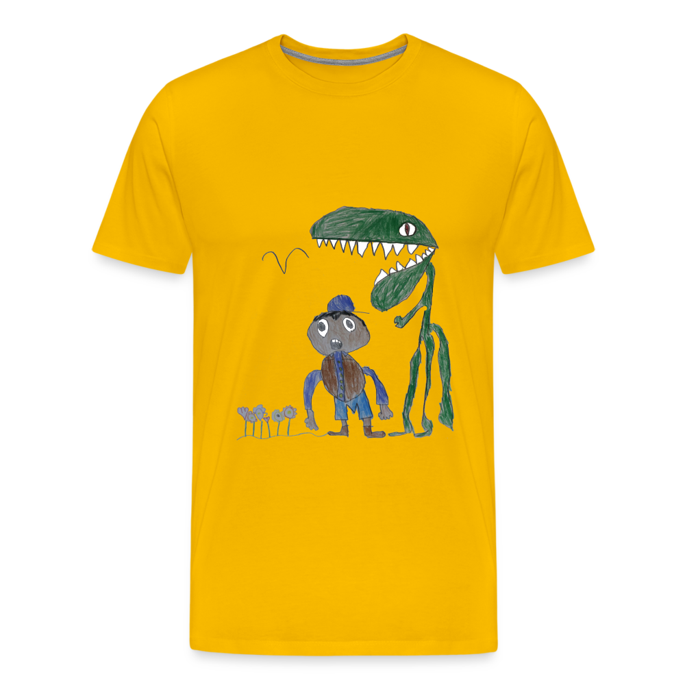 Elijah's Dino Dinner T-Shirt - sun yellow