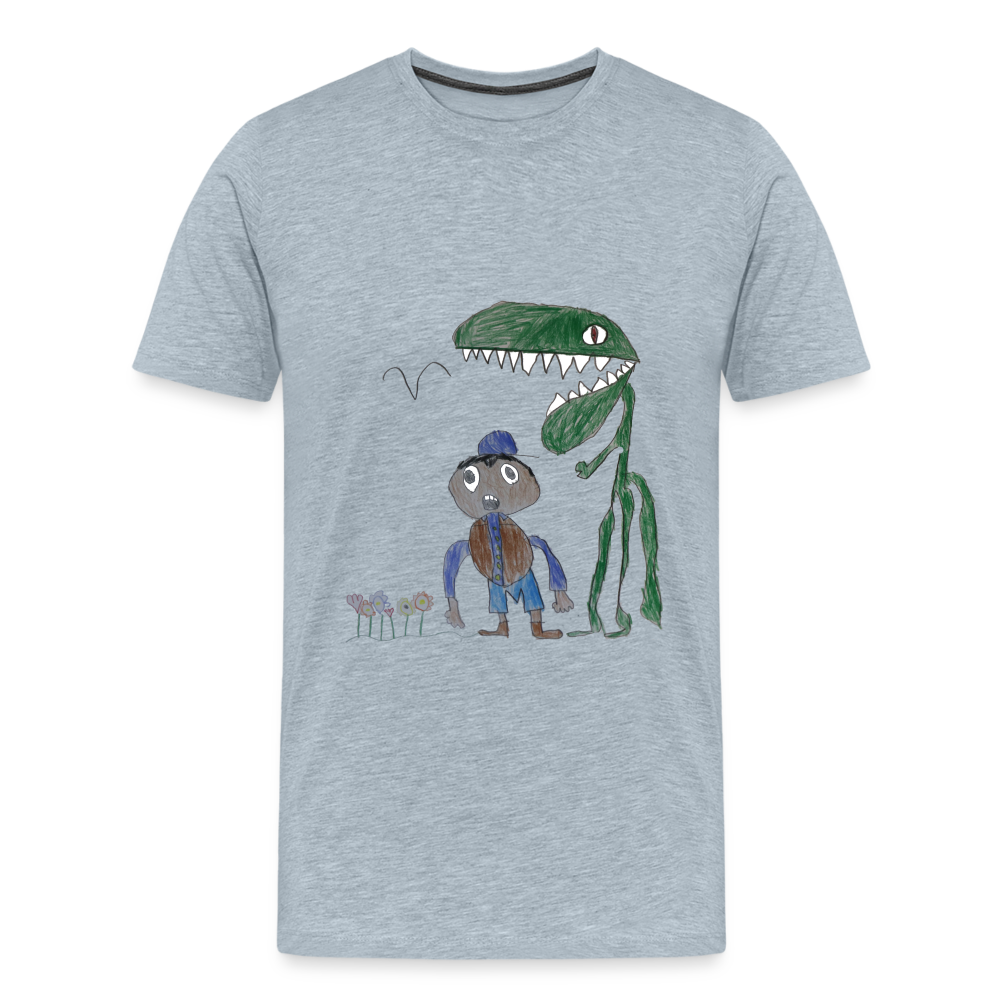 Elijah's Dino Dinner T-Shirt - heather ice blue