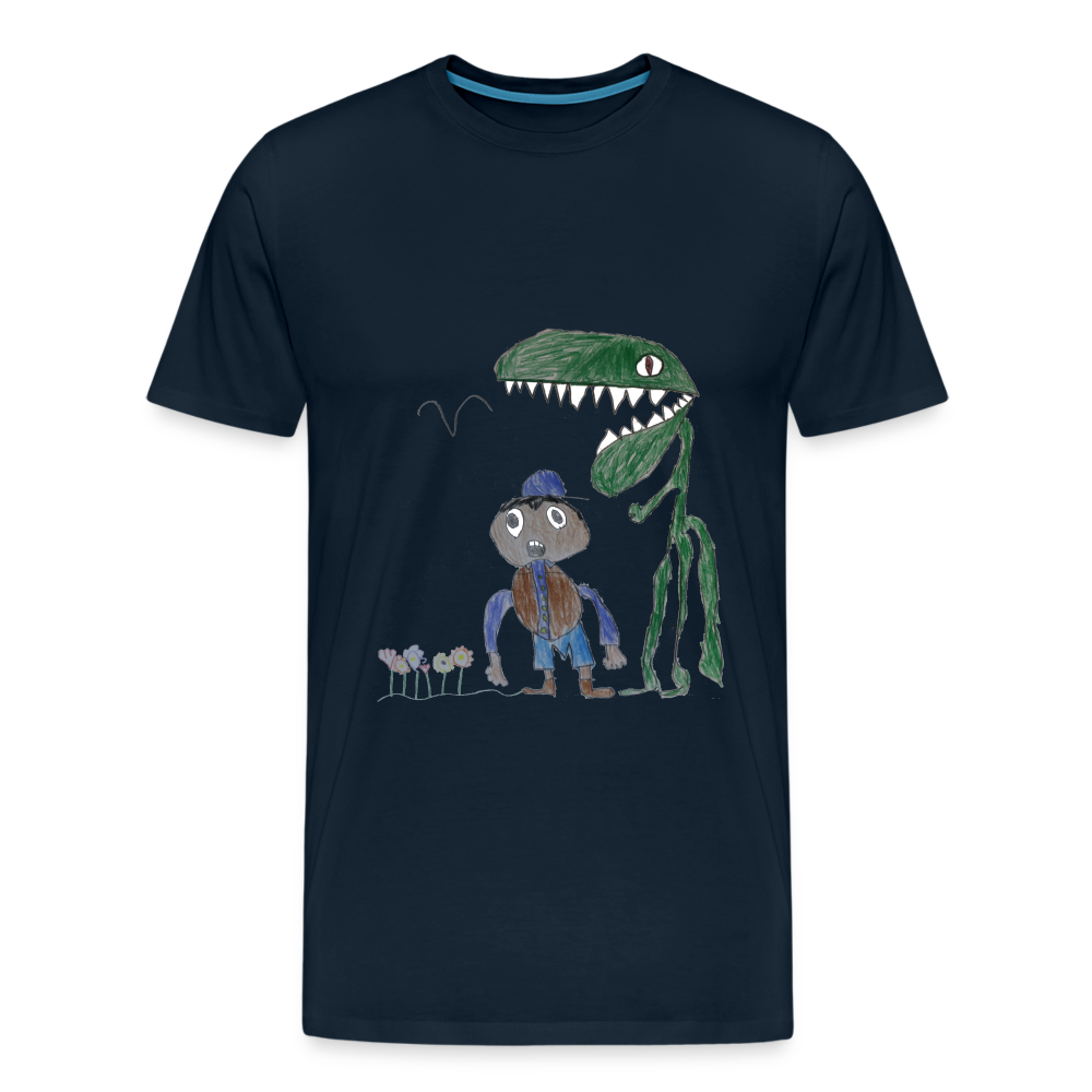Elijah's Dino Dinner T-Shirt - deep navy