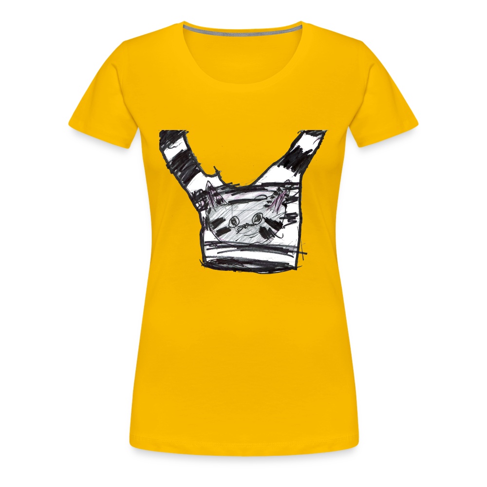 Claudia's Cat on T-Shirt on a T-Shirt - sun yellow