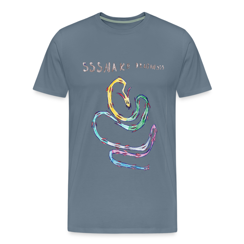 Noah's Ssssnake Dragonsss T-Shirt - steel blue