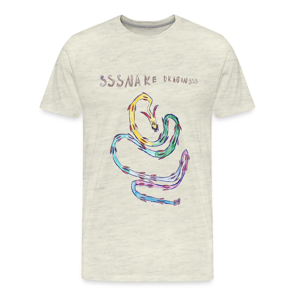 Noah's Ssssnake Dragonsss T-Shirt - heather oatmeal