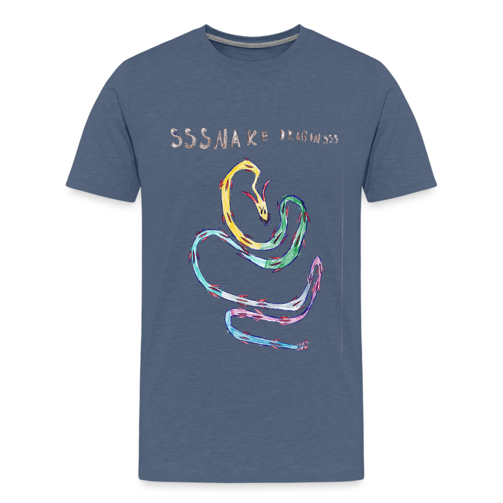 Noah's Ssssnake Dragonsss T-Shirt - heather blue