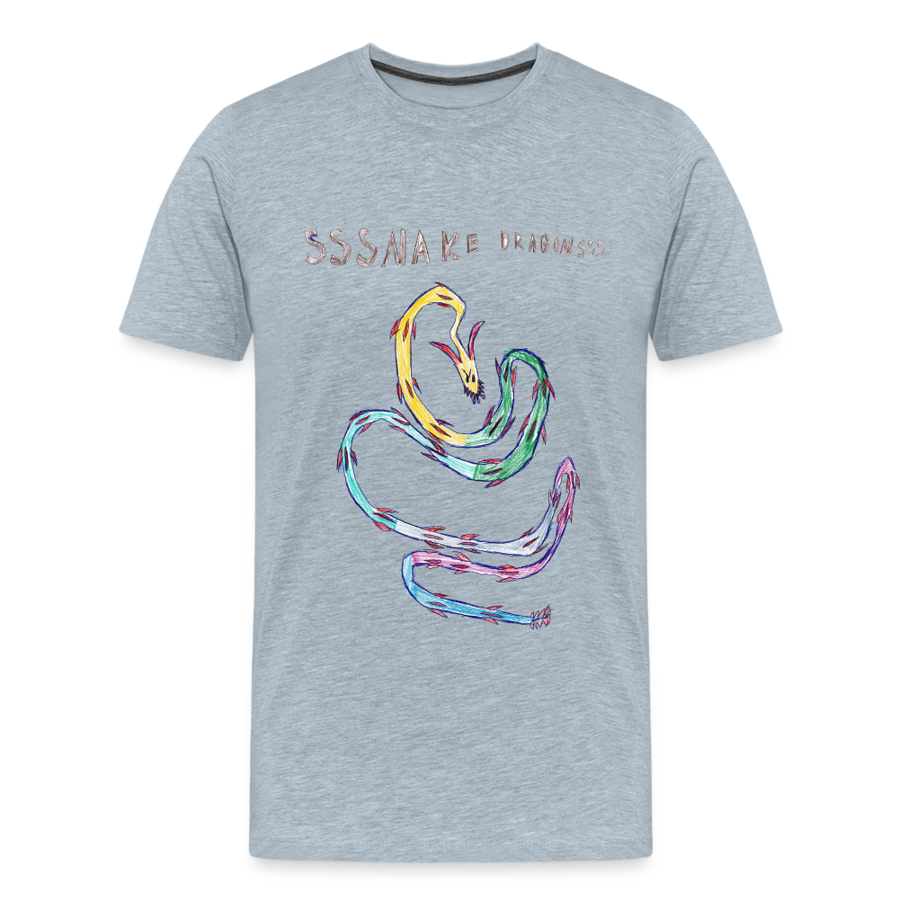 Noah's Ssssnake Dragonsss T-Shirt - heather ice blue
