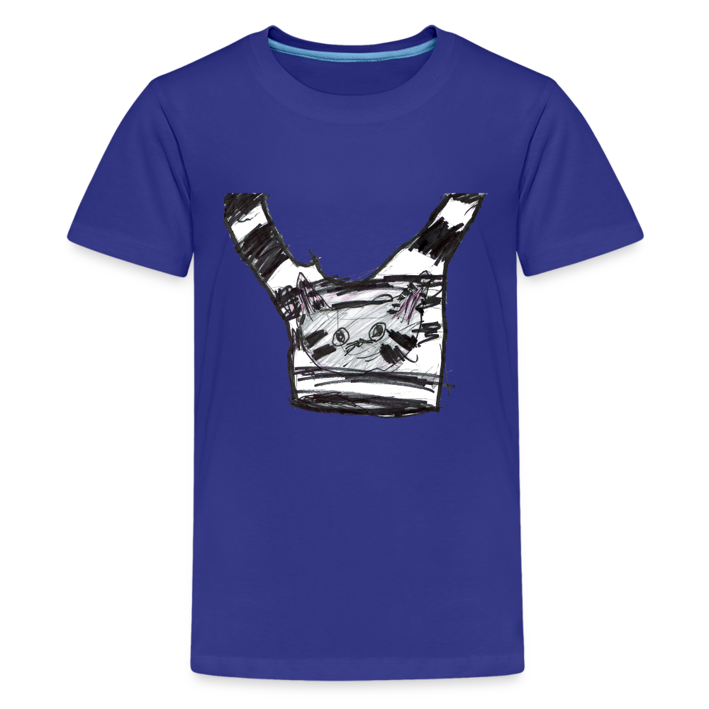 Claudia's Cat on T-Shirt on a T-Shirt - royal blue