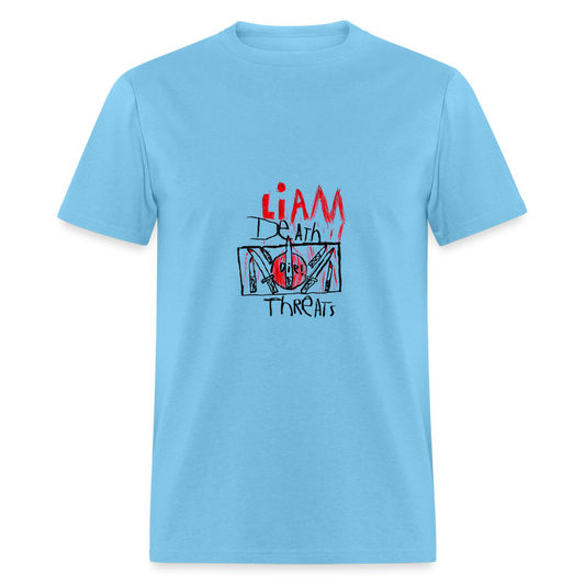 Liam's Death Threats T-Shirt - aquatic blue
