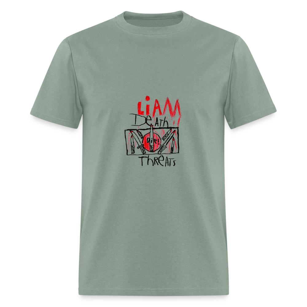 Liam's Death Threats T-Shirt - sage