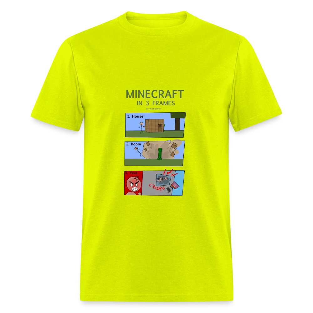 Vee's Minecraft in 3 Frames T-Shirt - safety green