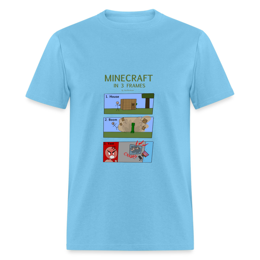 Vee's Minecraft in 3 Frames T-Shirt - aquatic blue
