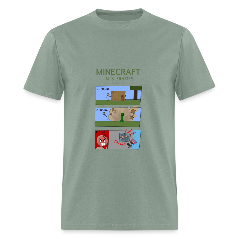 Vee's Minecraft in 3 Frames T-Shirt - sage