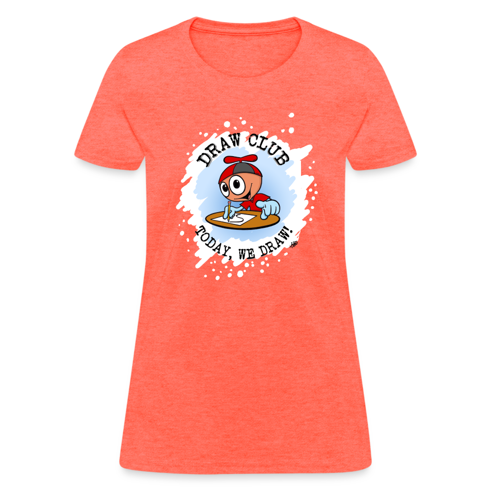 GooGenius Draw Club Women's Official T-Shirt - heather coral