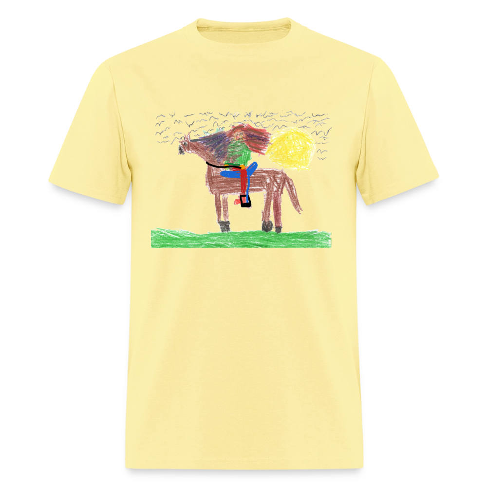 DC26 Evelyn H's "Horse Riding" T-shirt - cornsilk