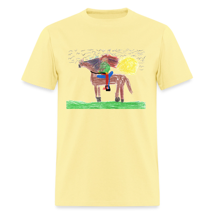 DC26 Evelyn H's "Horse Riding" T-shirt - cornsilk