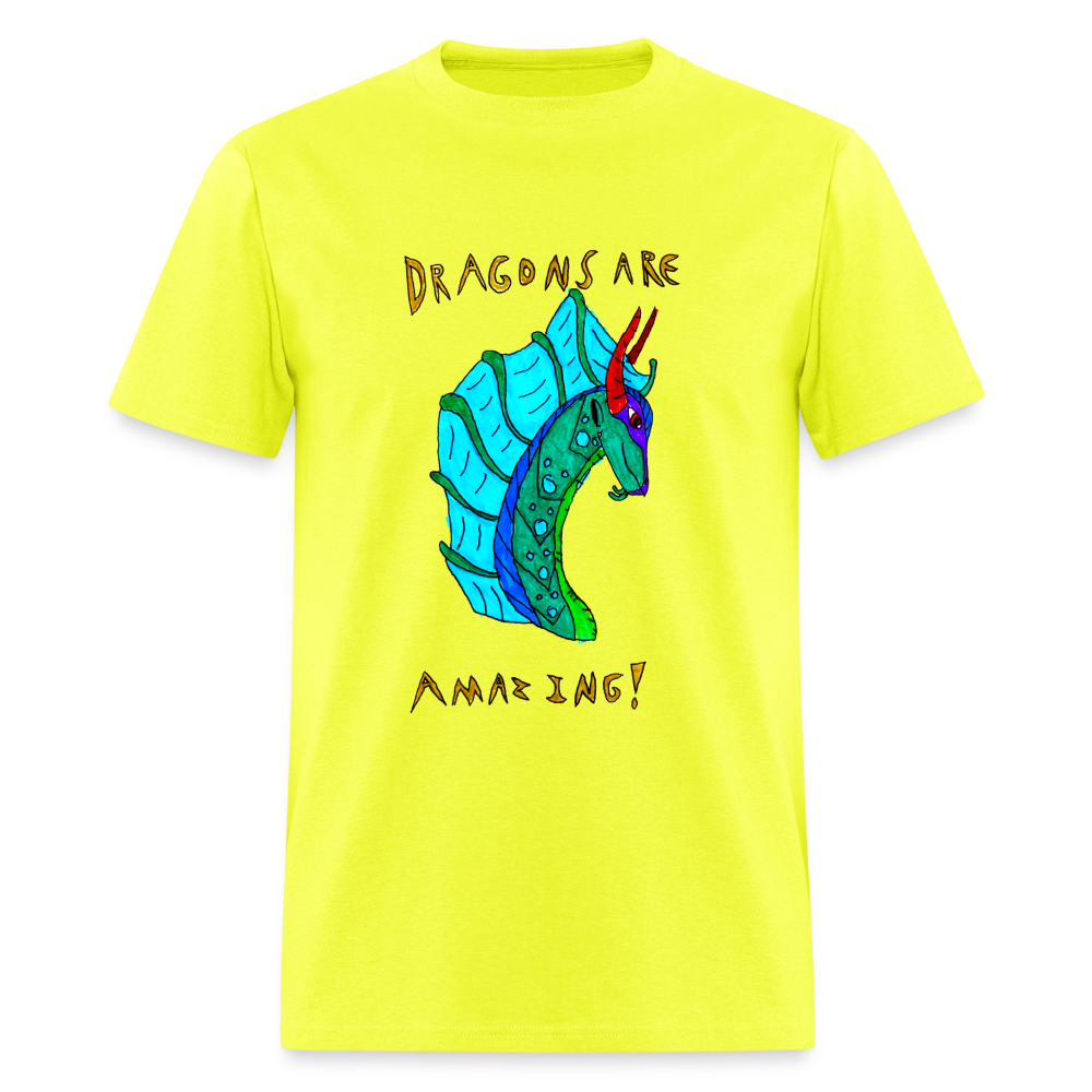 DC26 Reva's "Dragons Are Amazing" T-shirt - safety green