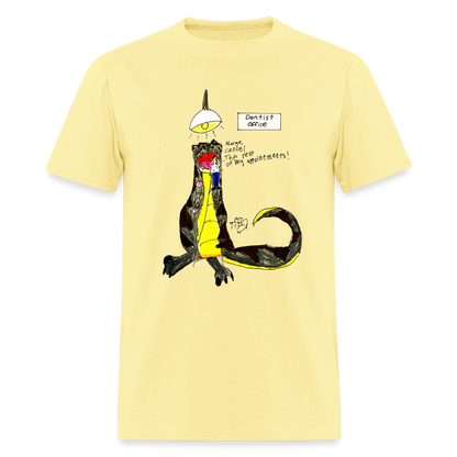 DC26 Callie's "Dino Dentist" T-shirt - cornsilk