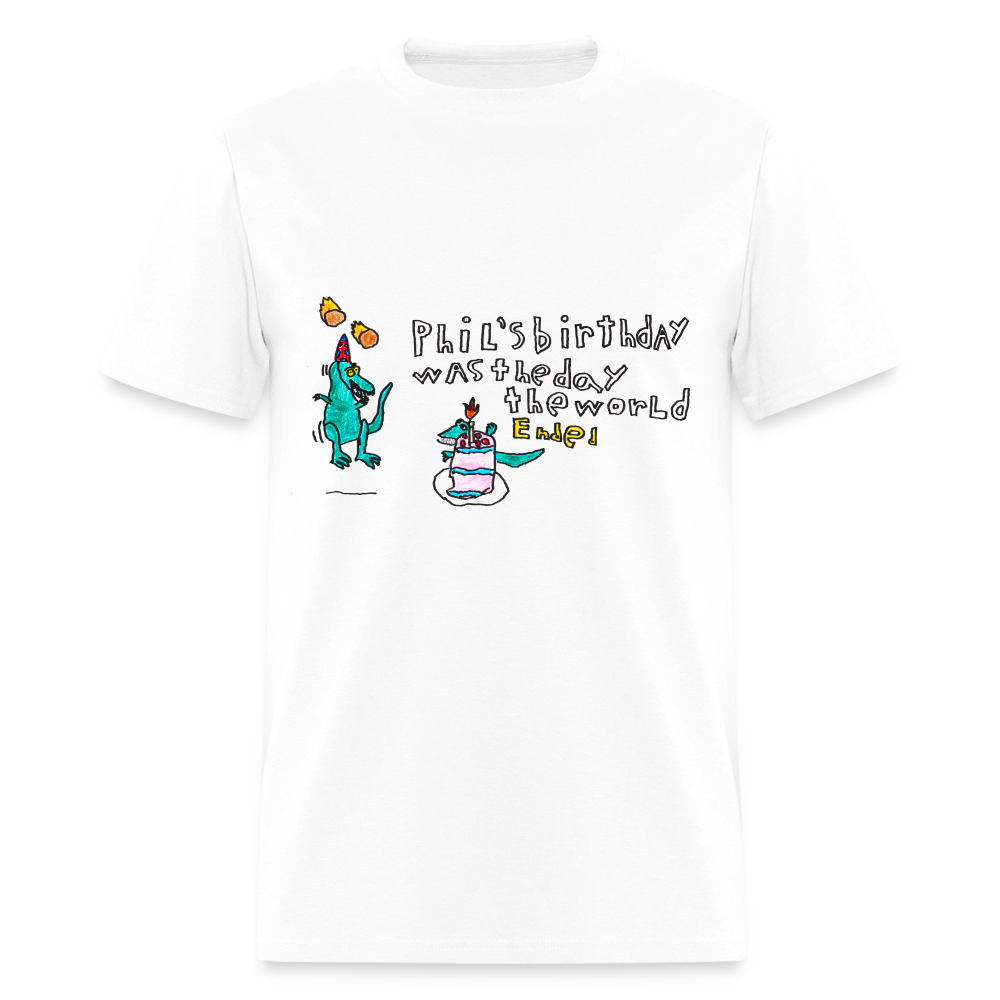 DC26 Patrick's "Dino Birthday Apocalypse" T-shirt - white