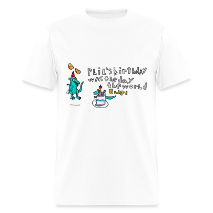 DC26 Patrick's "Dino Birthday Apocalypse" T-shirt - white