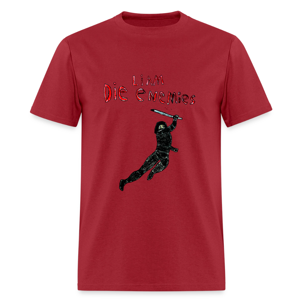 DC26 Liam's "Die Enemies" T-shirt - dark red
