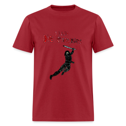 DC26 Liam's "Die Enemies" T-shirt - dark red