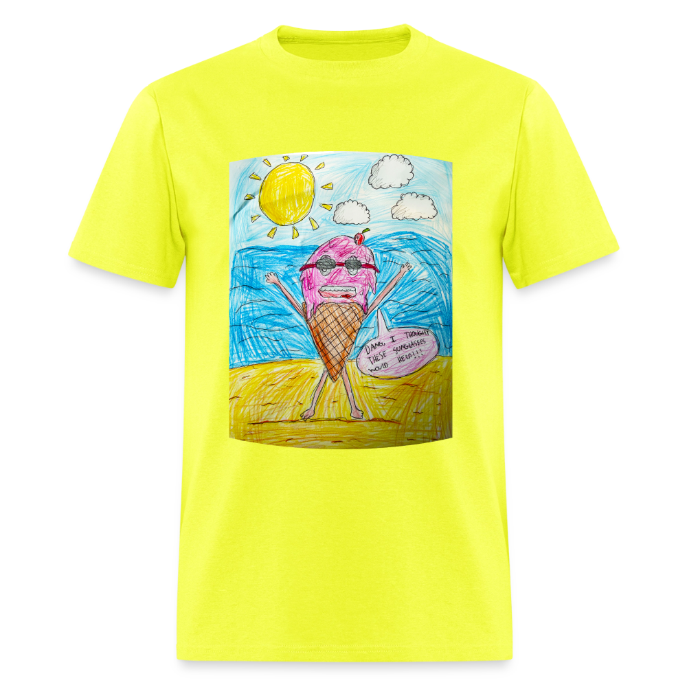 DC26 Peyton's "Ice Cream Sunglasses" T-shirt - safety green