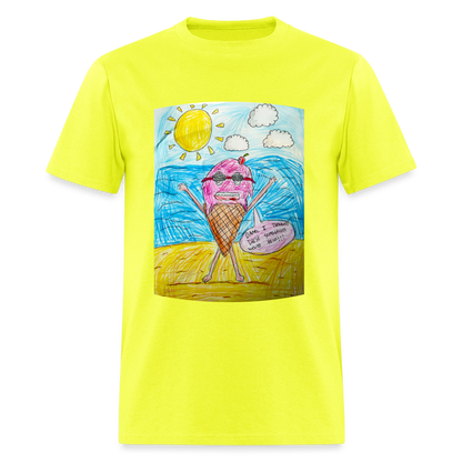 DC26 Peyton's "Ice Cream Sunglasses" T-shirt - safety green