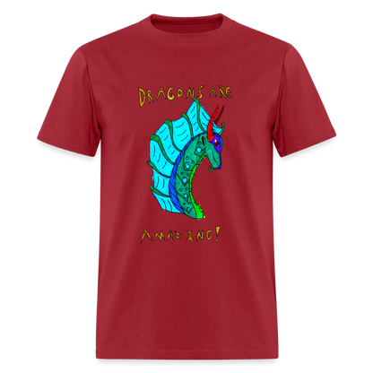 DC26 Reva's "Dragons Are Amazing" T-shirt - dark red