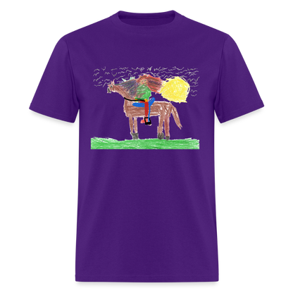 DC26 Evelyn H's "Horse Riding" T-shirt - purple