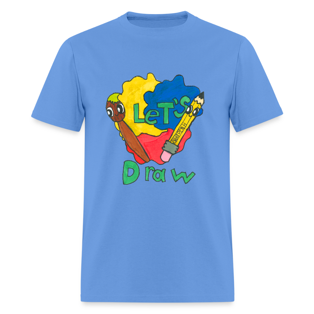 DC25 Brayden's "Let's Draw" T-shirt - carolina blue