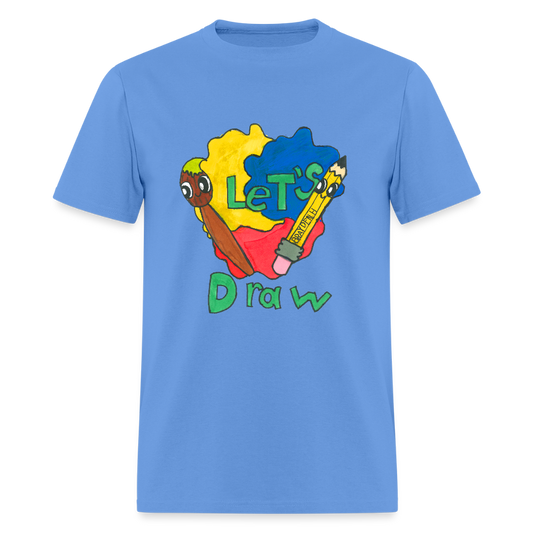 DC25 Brayden's "Let's Draw" T-shirt - carolina blue