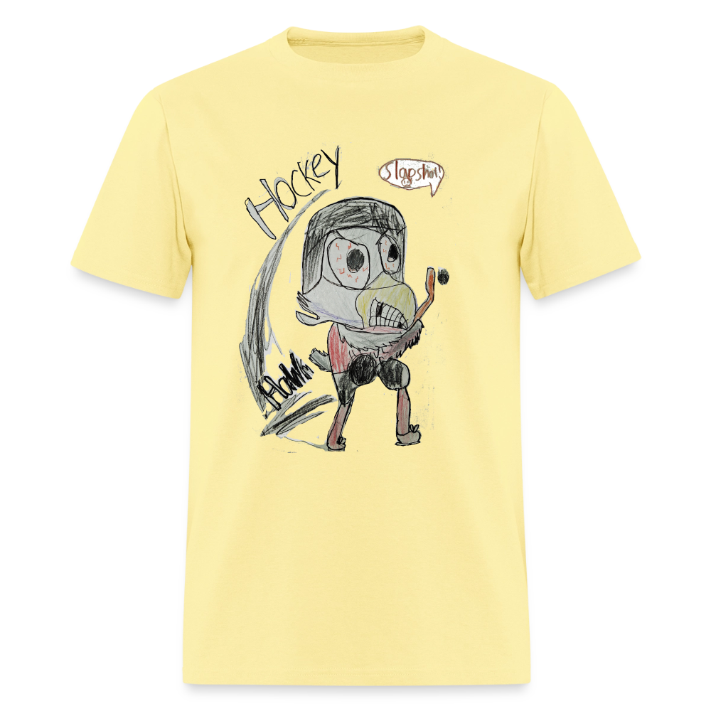 DC26 luca's "Hockey Hawk" T-shirt - cornsilk