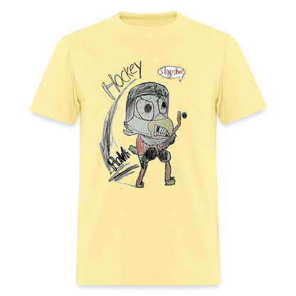 DC26 luca's "Hockey Hawk" T-shirt - cornsilk