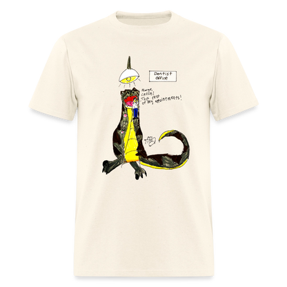 DC26 Callie's "Dino Dentist" T-shirt - sweet cream heather