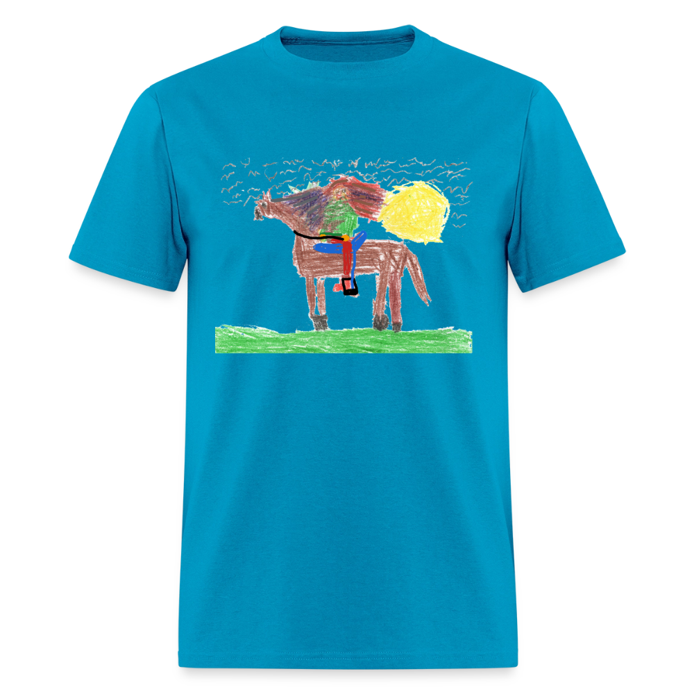 DC26 Evelyn H's "Horse Riding" T-shirt - turquoise