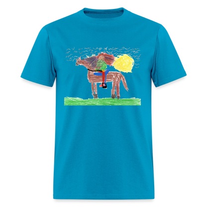 DC26 Evelyn H's "Horse Riding" T-shirt - turquoise