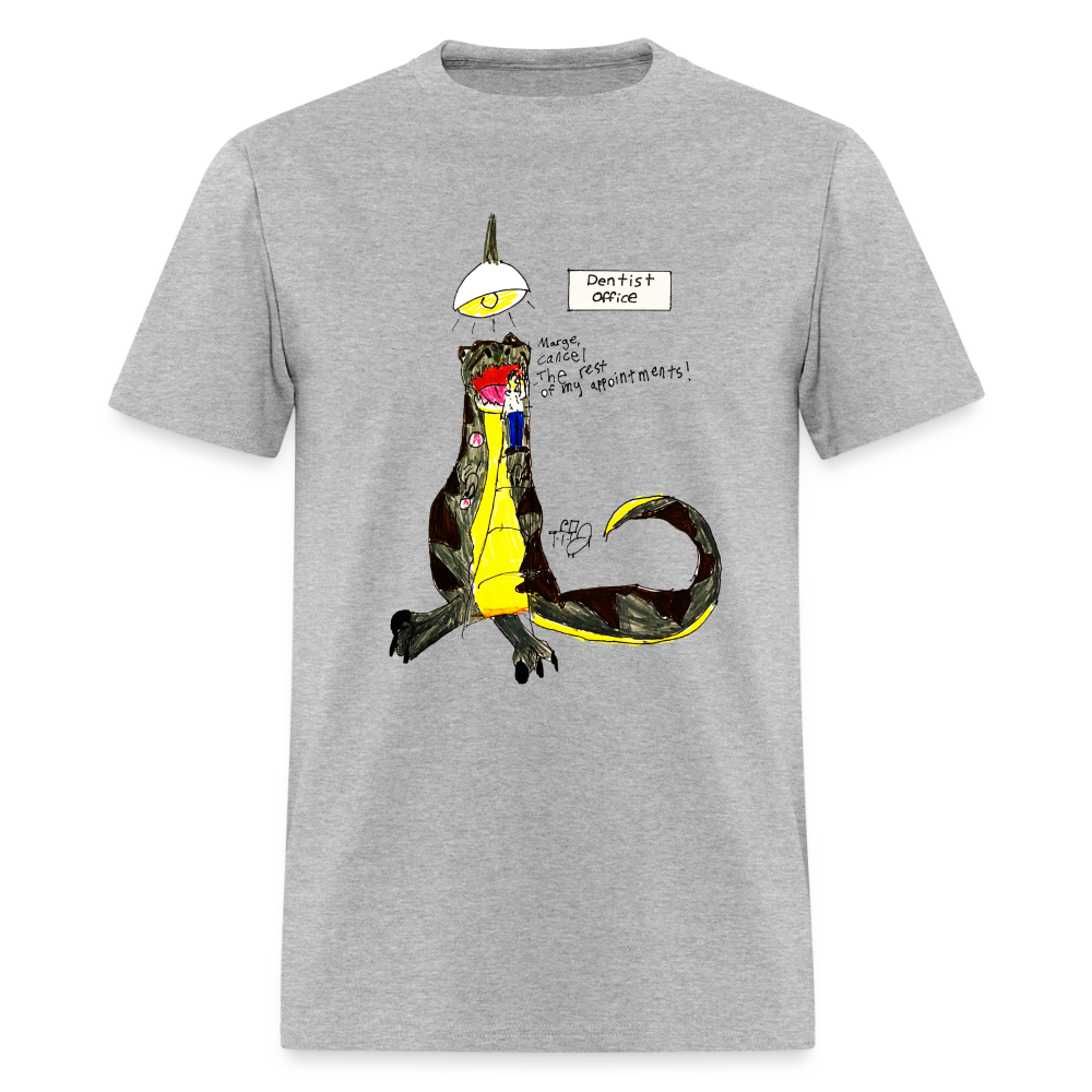 DC26 Callie's "Dino Dentist" T-shirt - heather gray