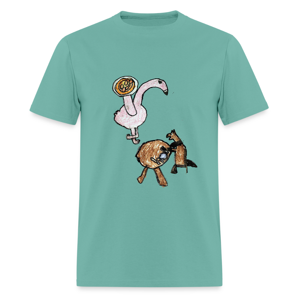 DC25 Evelyn's "Flamingo Pizzeria" T-Shirt - aquatic