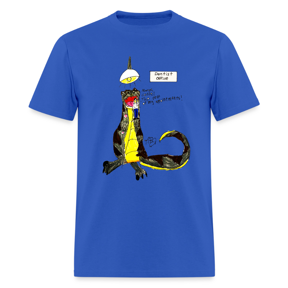 DC26 Callie's "Dino Dentist" T-shirt - royal blue