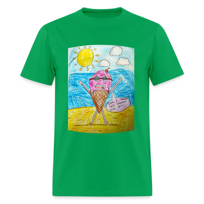 DC26 Peyton's "Ice Cream Sunglasses" T-shirt - bright green